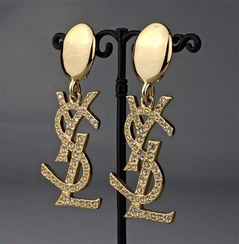 ysl earrings|ysl rhinestone earrings.